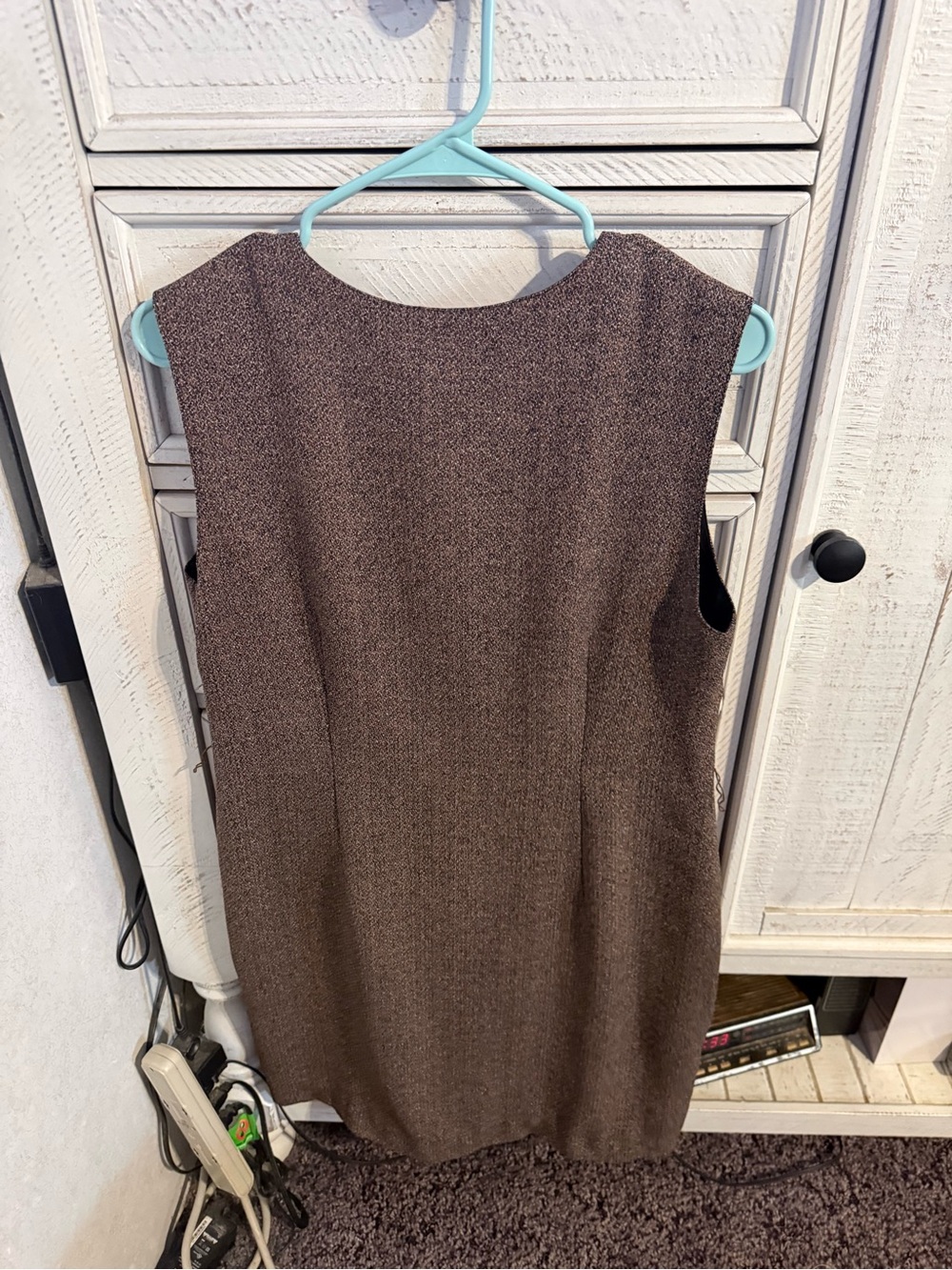 Liz Claiborne Brown Textured Sleeveless Midi Dress